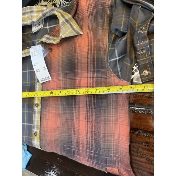BDG Rick Spliced Boyfriend Flannel Shirt Urban Outfitters Size XS Oversized - Picture 4 of 9